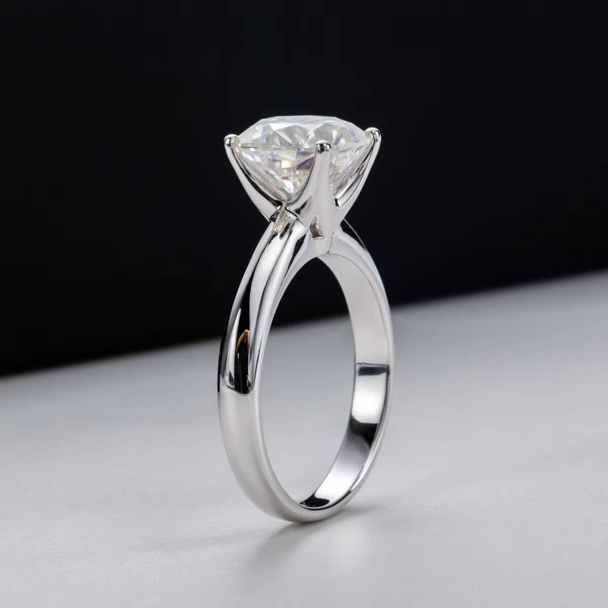 PYQ Classic 35 Ct Cushion Cut Moissanite Solitaire Ring 925 Sterling Silver Light Luxury Minimalist Wedding for Women