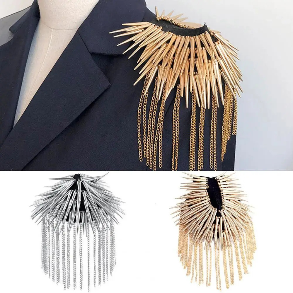 Brooch Pin Bead Long Tassel Chain Classical Electroplating Decor DIY Men Women Epaulette Shoulder Jewelry Clothing Accessories 260403BJ - view 6