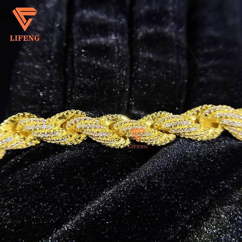 Wholesale VVS D Color Moissanite Jewelry Bracelet Hip Hop S925 Silver Chain Necklace Men Cuban Link Iced Out Tennis Rope Chain