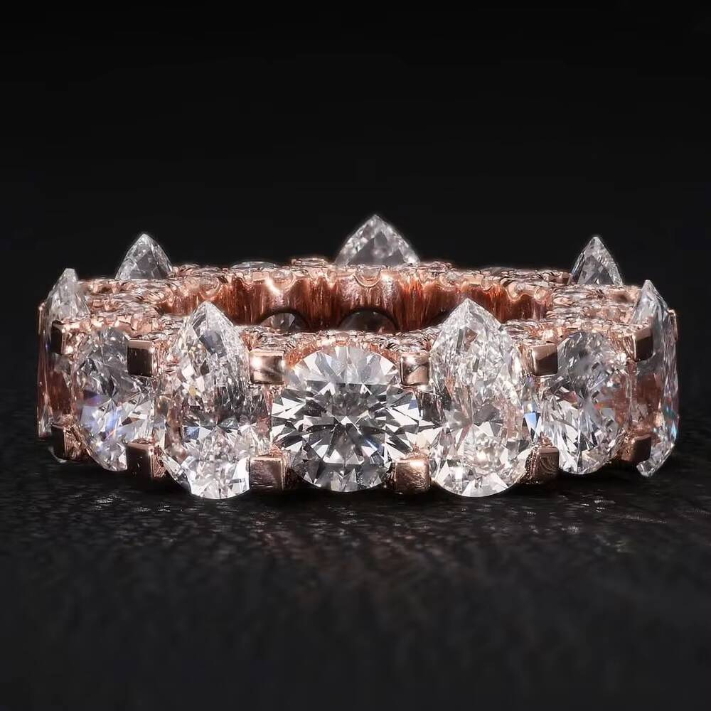 Wholesale Classic Engagement Wedding Ring Roundpear Cut Vvs Moissanite Ring for Women and Men Jewelry