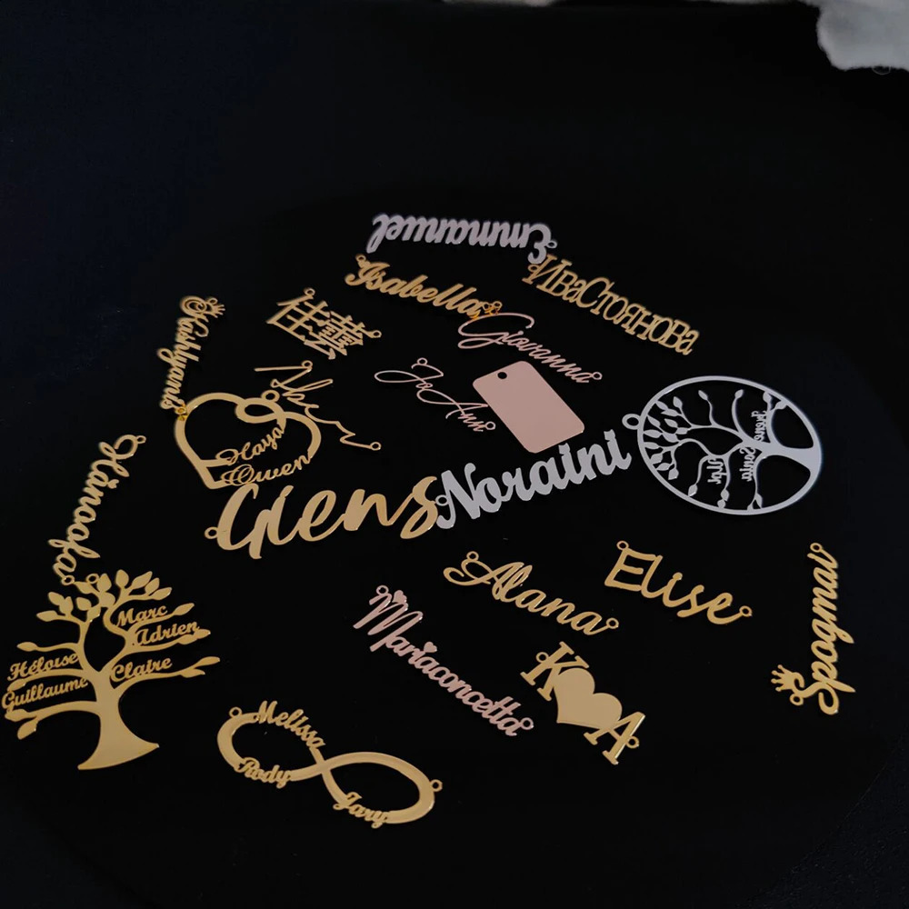Personalized Name Pendant Letter Stainless Steel Stitch Nameplate DIY Decorative Sign Plate Wholesale 260403BJ - view 3