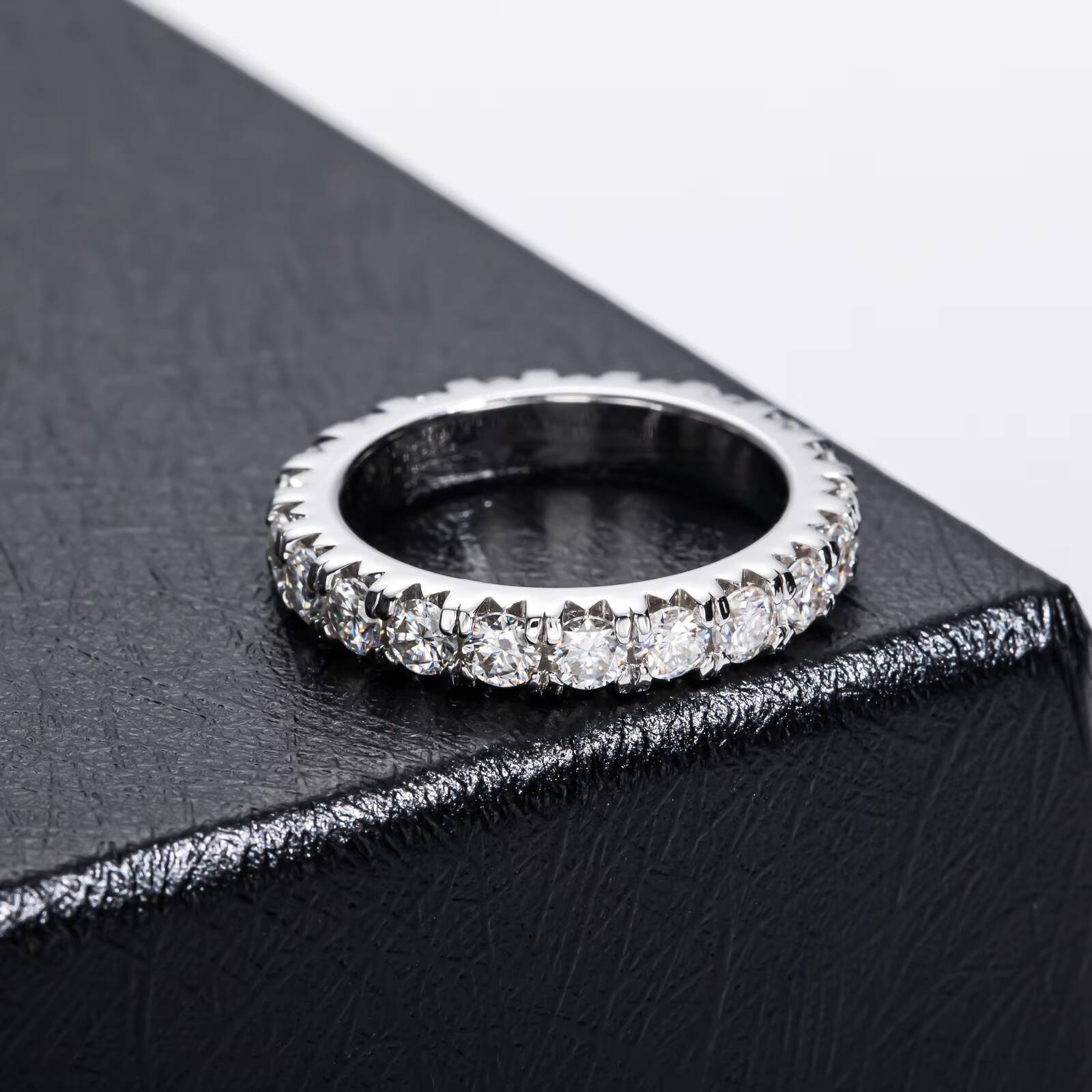2mm 3 4 Full Eternity Moissanite Band 925 Sterling Silver Stackable Versatile Wedding Ring Fashion Jewelry