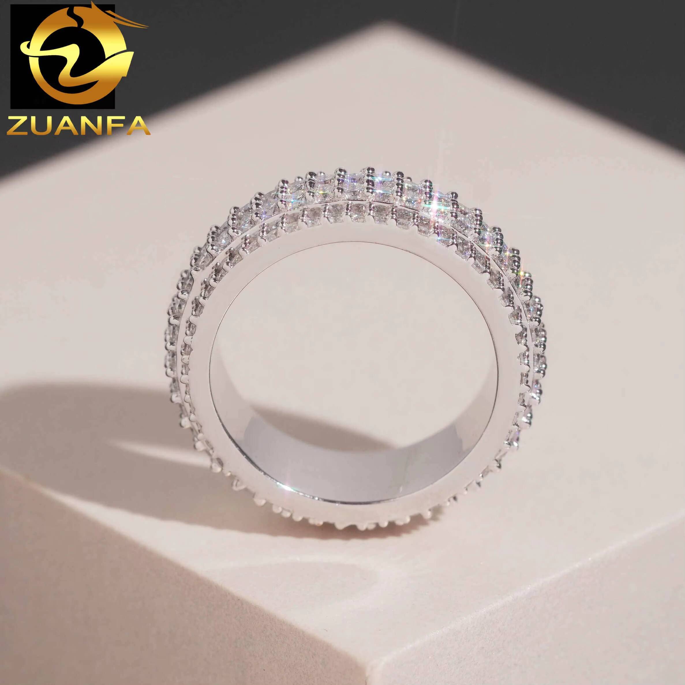 Custom Pass Diamond Tester Sterling Silver 925 Iced Out Hip Hop Mens VVS Moissanite Diamond Ring for Men