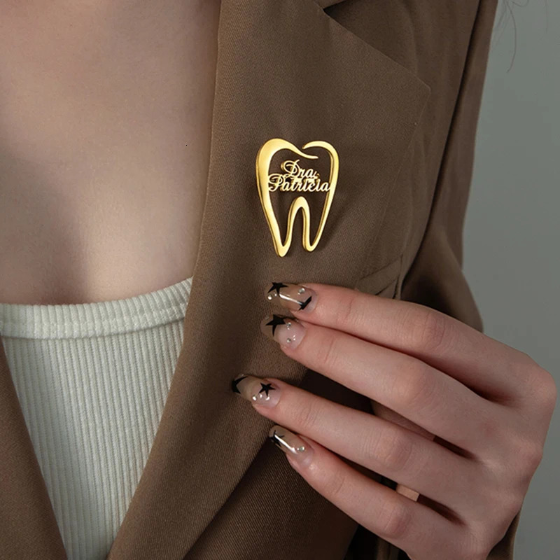 Treebud Personalized Name Brooch Stainless Steel Custom Lapel Pin Brooch Pins for Women Men Bage Stylish Jewelry Gifts 260403BJ - view 4