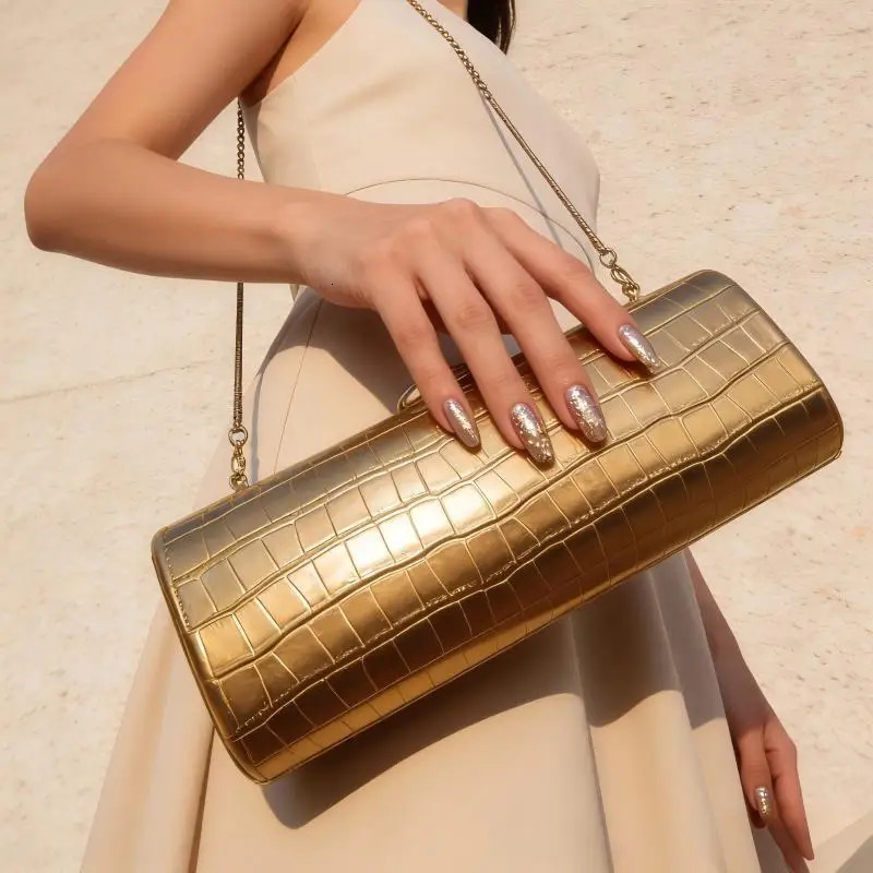 n Evening Bag Fashion Crossbody Bag Double-sided Crocodile-patterned Chain Shoulder Bag Elegant Womens Clutch Bag 260403