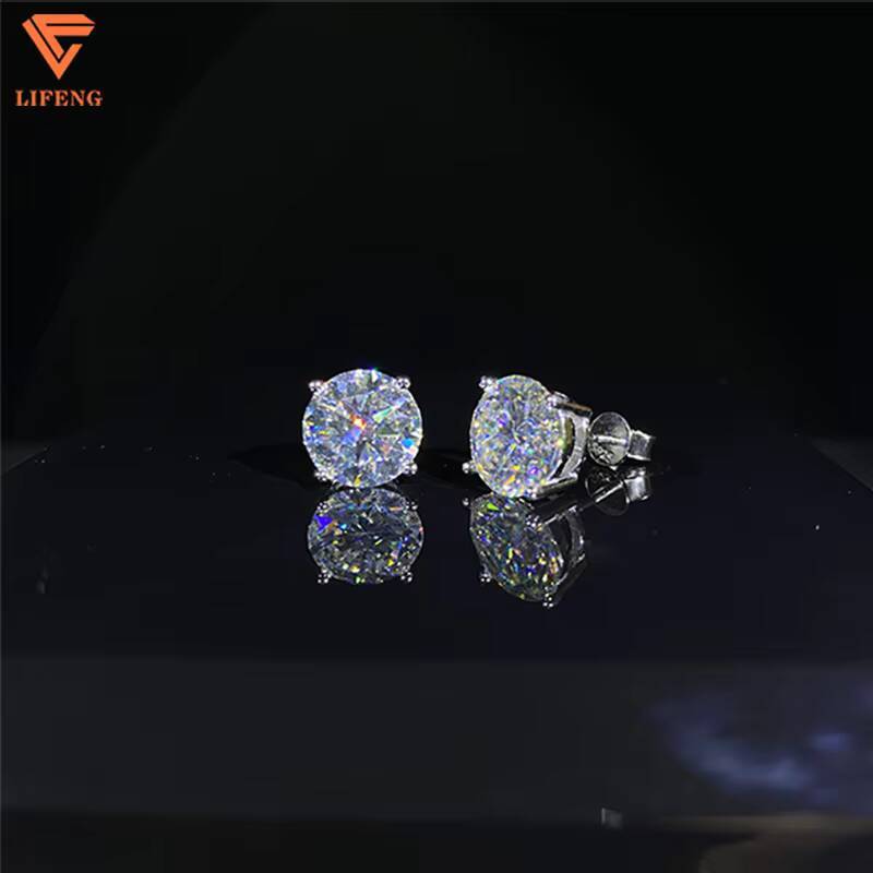 Wholesale Price 10mm 4ct Moissanite Stud Earrings 925 Sterling Silver VVS Moissanite Diamond Earrings for Men Women