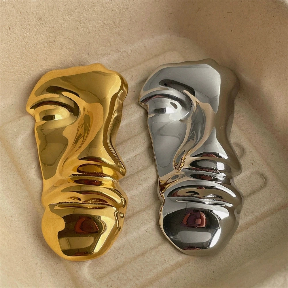 Fashion Face Mask Brooch Metal Design Creative Punk Coat Suit Neutral Chest Flower Brooch Quality Texture Accessory Gift 260403BJ - view 4