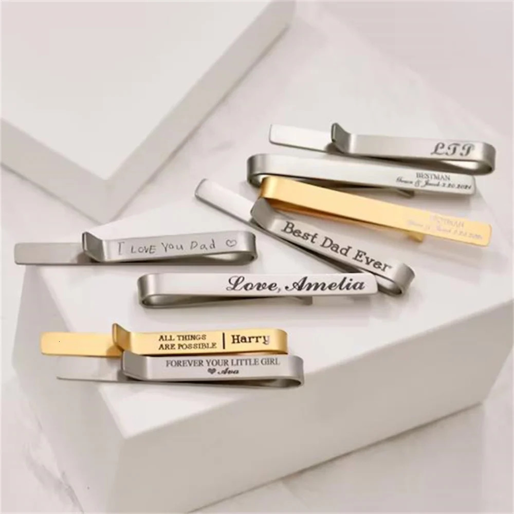 Stainless Steel Customized Name Tie Clip For Men Personalized Custom Engraving Names Accessories Jewelry Valentiness Gifts 260403BJ - view 6