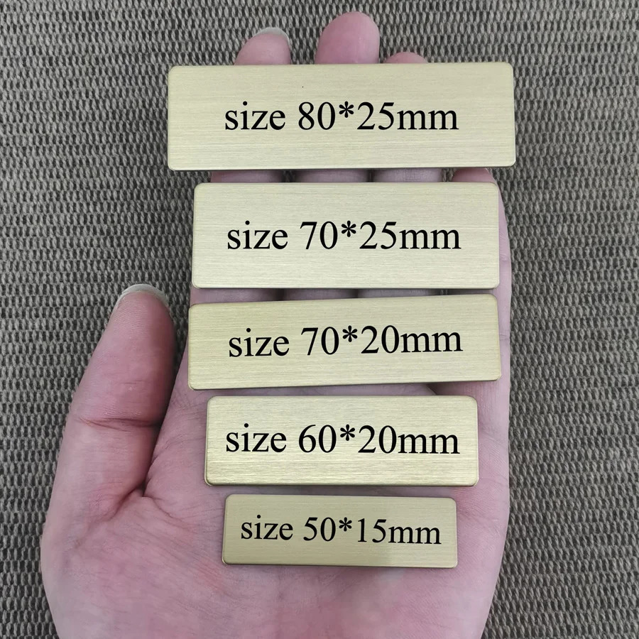 5x15 6x2 7x2 7x25 8x25CM Customize Brooch Pin Personalize Your Text ID Plate Metal Letterbox Mailbox Tag Sign Name Badge 260403BJ - view 3