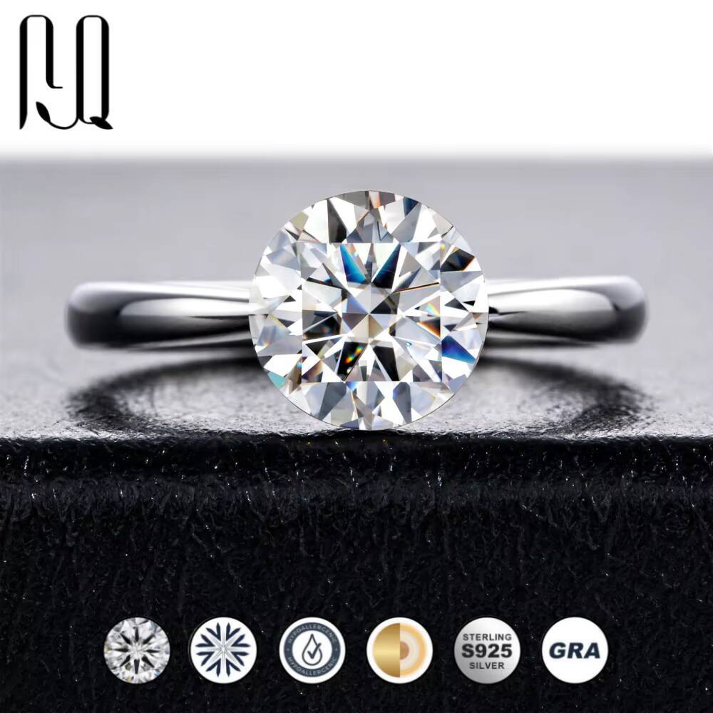 3 Ct Bezel-free Moissanite Ring 925 Sterling Silver Fashion Light Luxury Womens Jewelry European Tiktok Live Wholesale