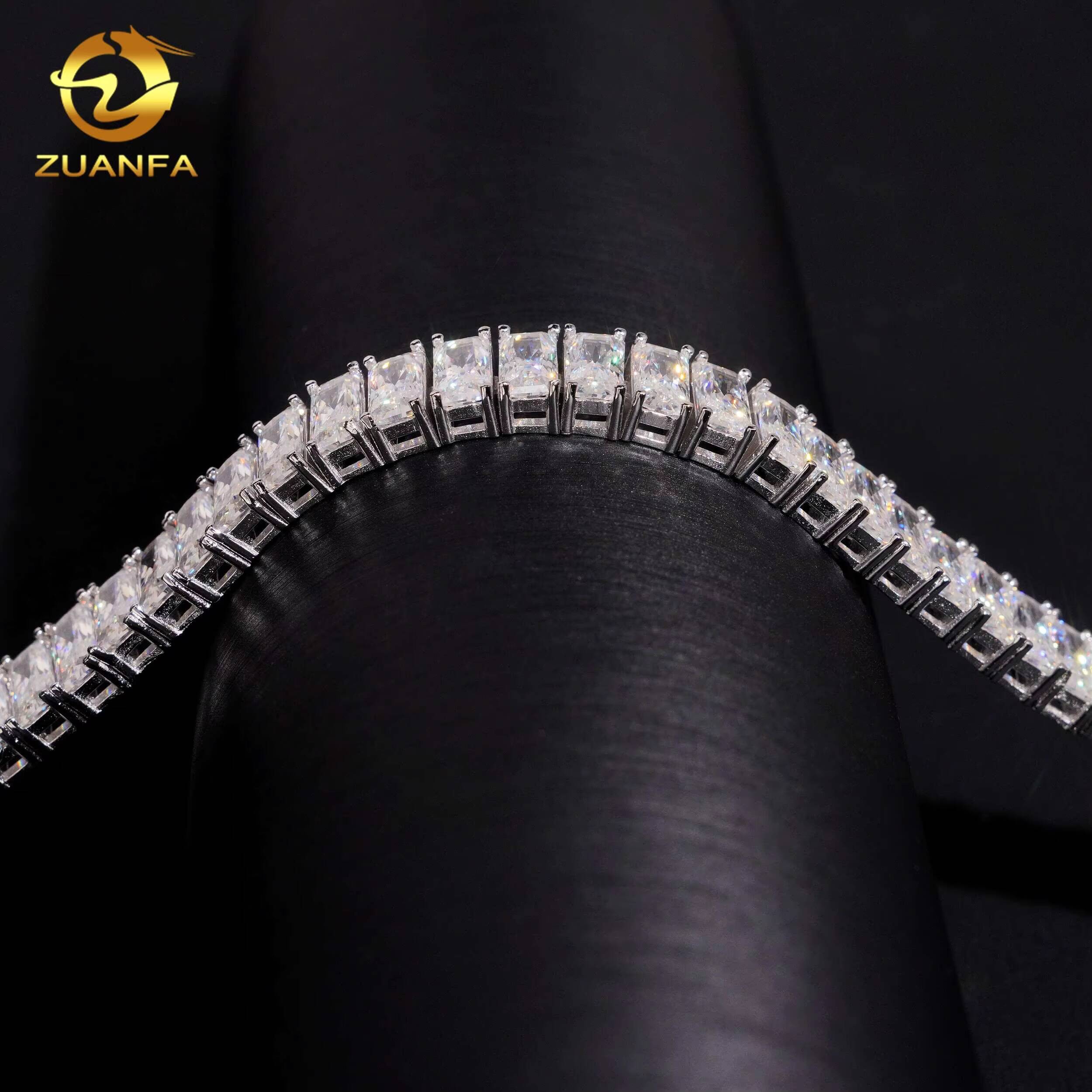 New Arrival Radiant Cut Hip Hop Jewelry 925 Silver Moissanite Diamond Tennis Bracelet Men Women Iced Out Tennis Bracelet