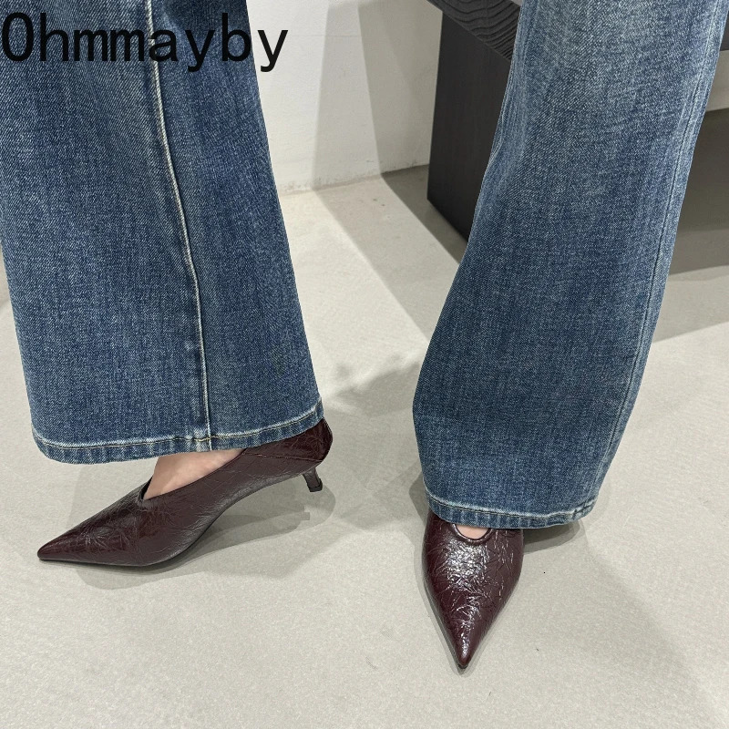 Fashion Pointed Toe Thin Heel Women Office Pumps Shallow Slip On Party Dress Shoes 2026 Spring Autumn Commuter Footwear 260402 - view 5