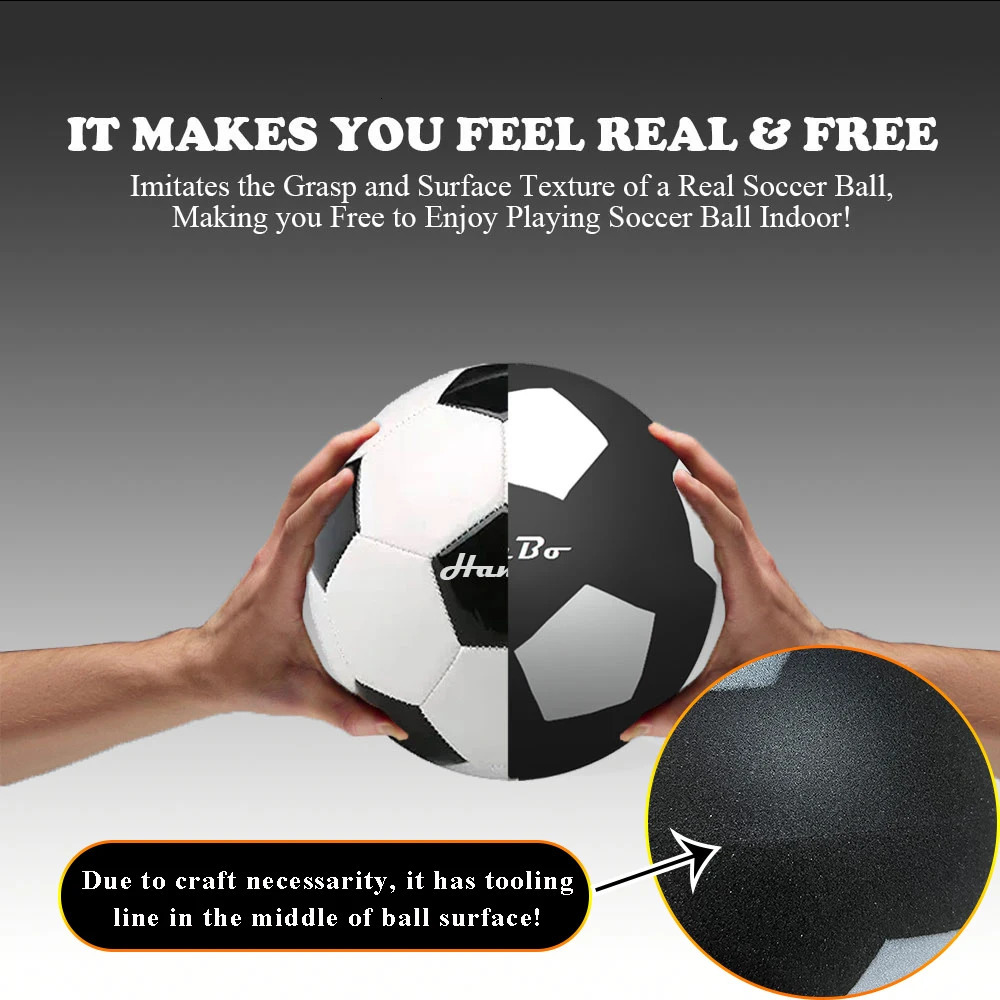Silent Football Size 7 5 3 for Adults Children Mute Bouncing Indoor No Noise Airless Soccer Ball Foam Fun Sports Games y260416