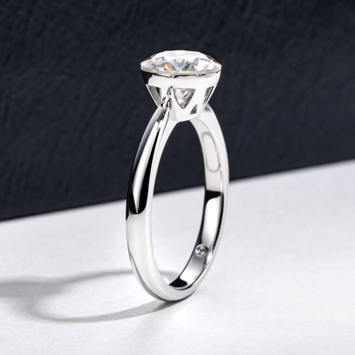 3 Ct Bezel-free Moissanite Ring 925 Sterling Silver Fashion Light Luxury Womens Jewelry European Tiktok Live Wholesale