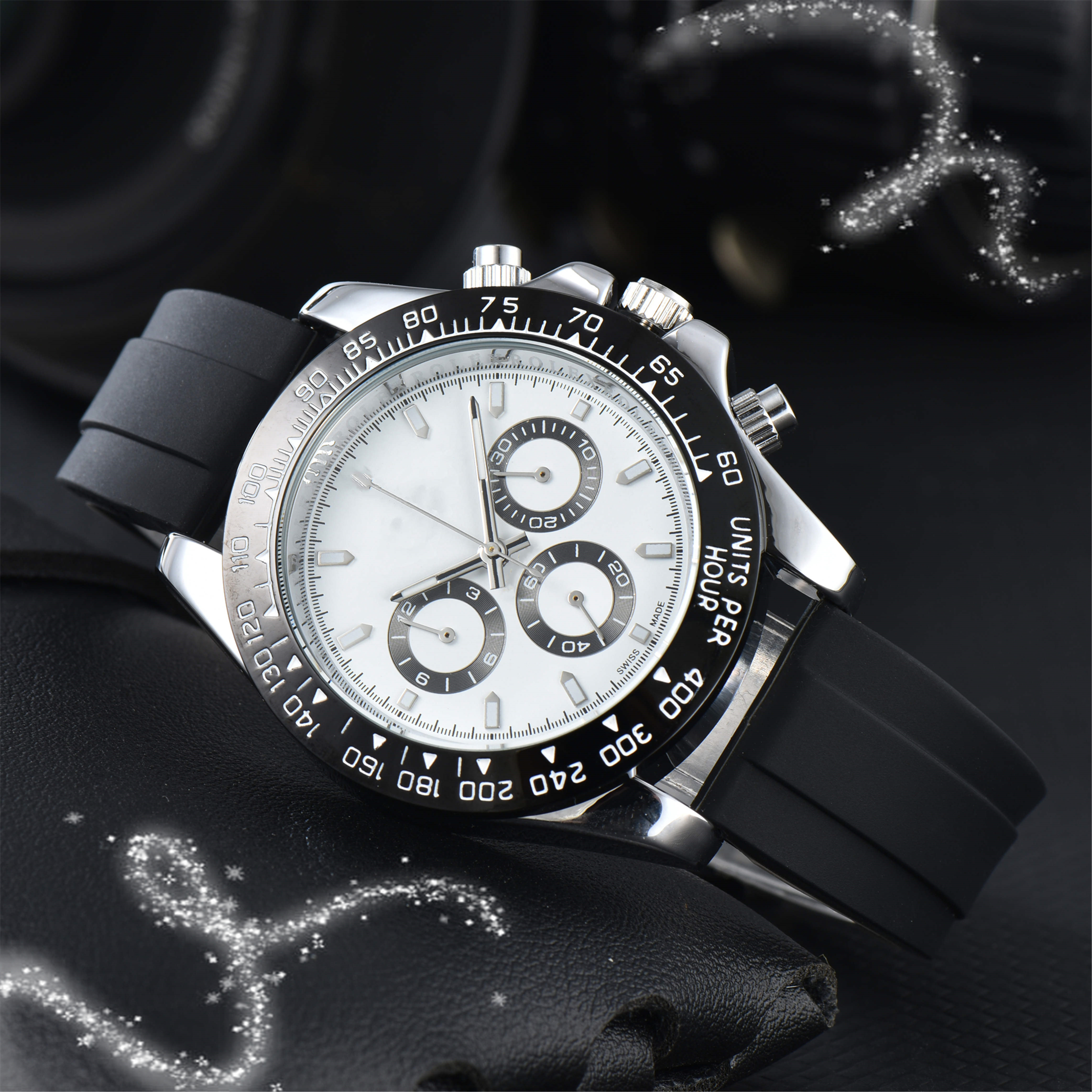 Mens ROX Automatic quartz Movement watch multifunction Wristwatch Designers Men Watches Stainless Steel Strap Gold Wristwatches Montre de luxe#848