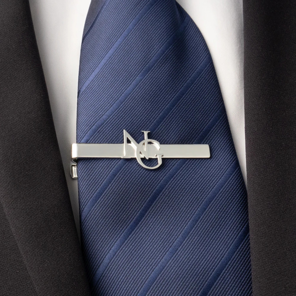 Customized Name Initial Tie Clip Personalized Mens Stainless Steel Tie Clip Wedding Jewelry Tie Accessories Mens Gift 260403BJ - view 4