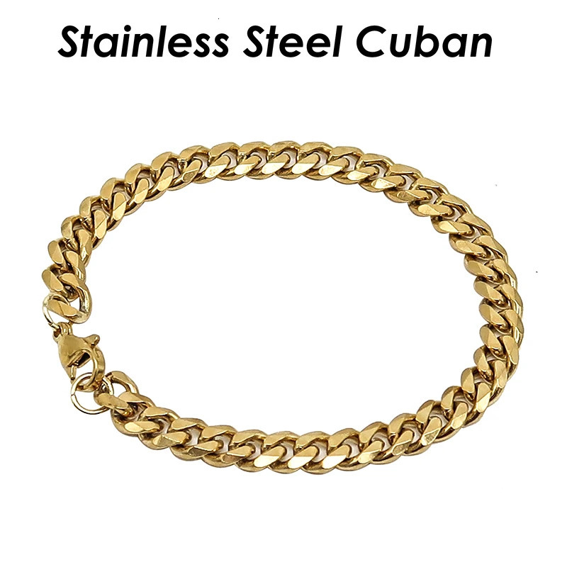 10 Pcs Cuban Bracelet Stainless Steel Cuban Bracelet Gold Plated Cuban Chain Bracelet for Man Woman Cuban Link Chain Bracelet 260403