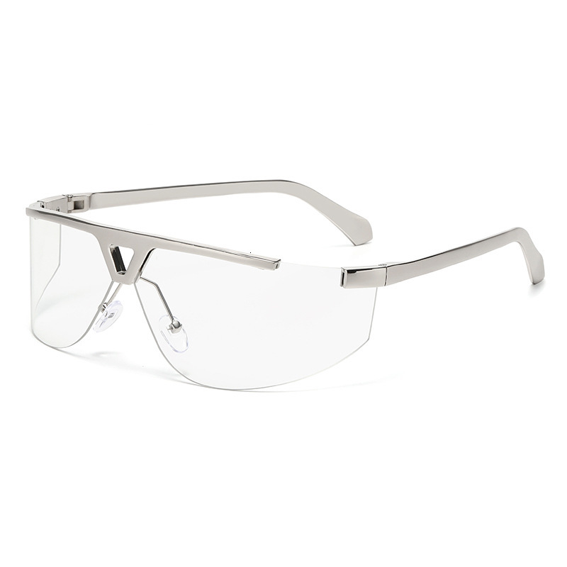 Elite Eyewear Women square High Street Elite Men Women Y2K Frameless Uv400 Sunglasses Glasses Fashion Retro Gray Metal Frame Anti-Ultraviolet - view 9