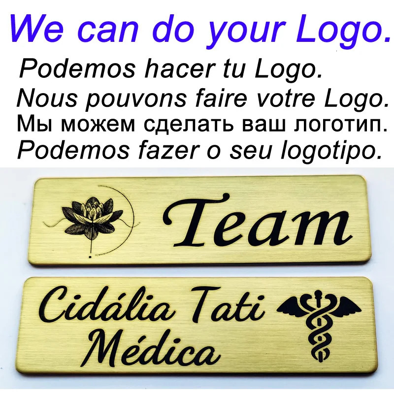 5x15 6x2 7x2 7x25 8x25CM Customize Brooch Pin Personalize Your Text ID Plate Metal Letterbox Mailbox Tag Sign Name Badge 260403BJ - view 5