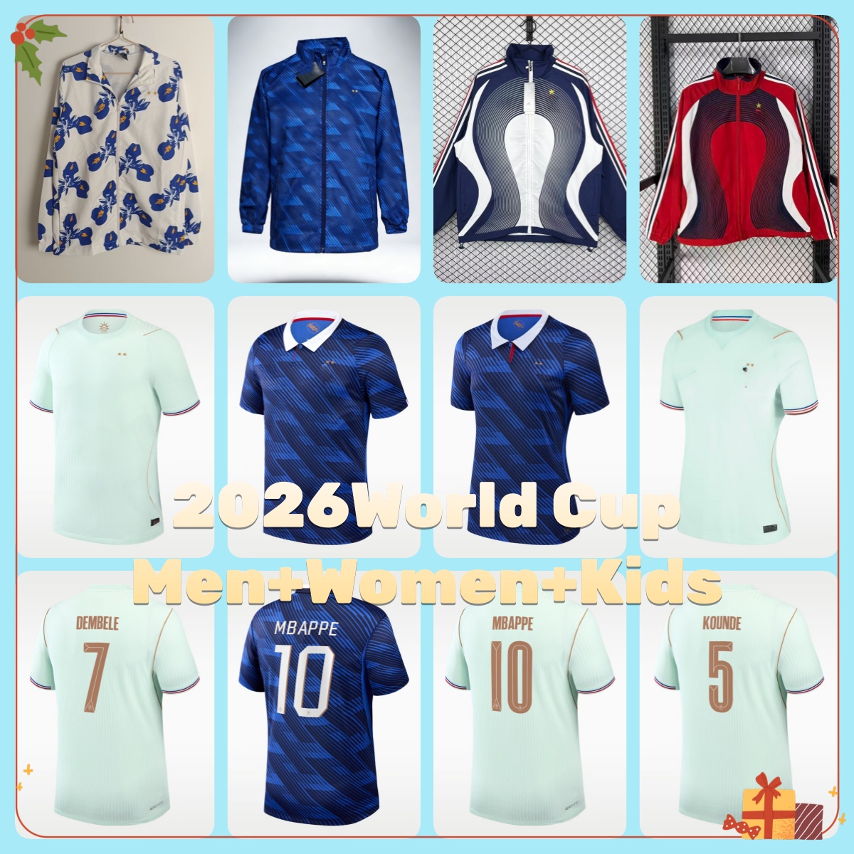 2026 WorLD Cup frAnCe jerseys French Soccer Jersey mBaPPe GIRoUd DEMbElE EKitIKE OliSe GRIEZMANN ZIDANE Team Men Women Kids Football Jacket Shirt Fan 16-4XL Jacket