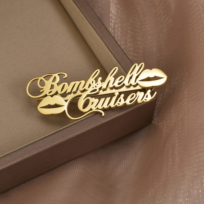 Treebud Personalized Name Brooch Stainless Steel Custom Lapel Pin Brooch Pins for Women Men Bage Stylish Jewelry Gifts 260403BJ - view 6