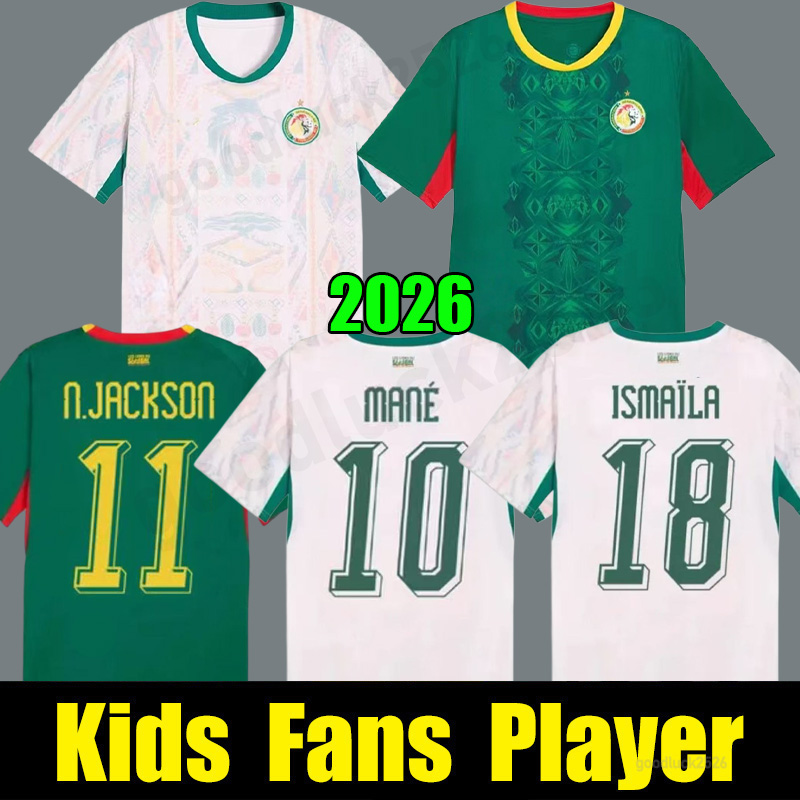 2026 World Cup Senegal soccer jerseys 26 27 MANE N.JACKSON KOULIBALY SARR NDIAYE NIAKHATE football shirts kids kit 2025 Africa Cup national team fans Player uniform