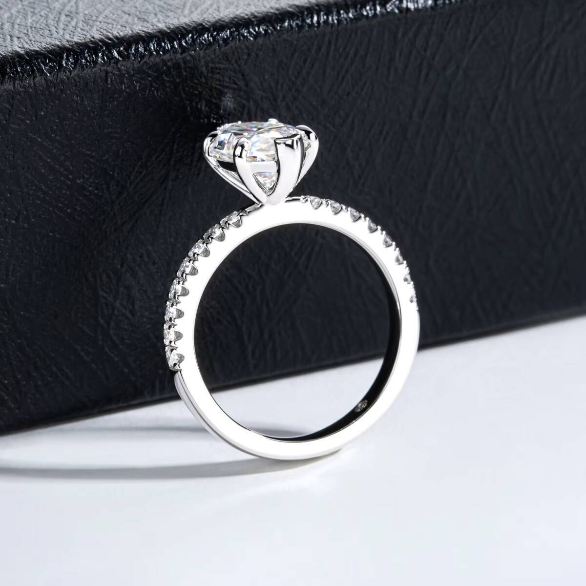 3 Ct Marquise Cut Moissanite Ring 925 Sterling Silver Solid Band Light Luxury High-End Unique Birthday Gift