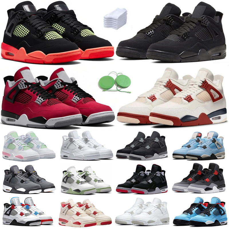 Basketball Shoes Men Women Sneaker Imperial Purple Soft Pink Infrared Military Black Cat White Cement Toro Bravo Thunder Royal Blue Man 4s Trainers Sports Sneakers