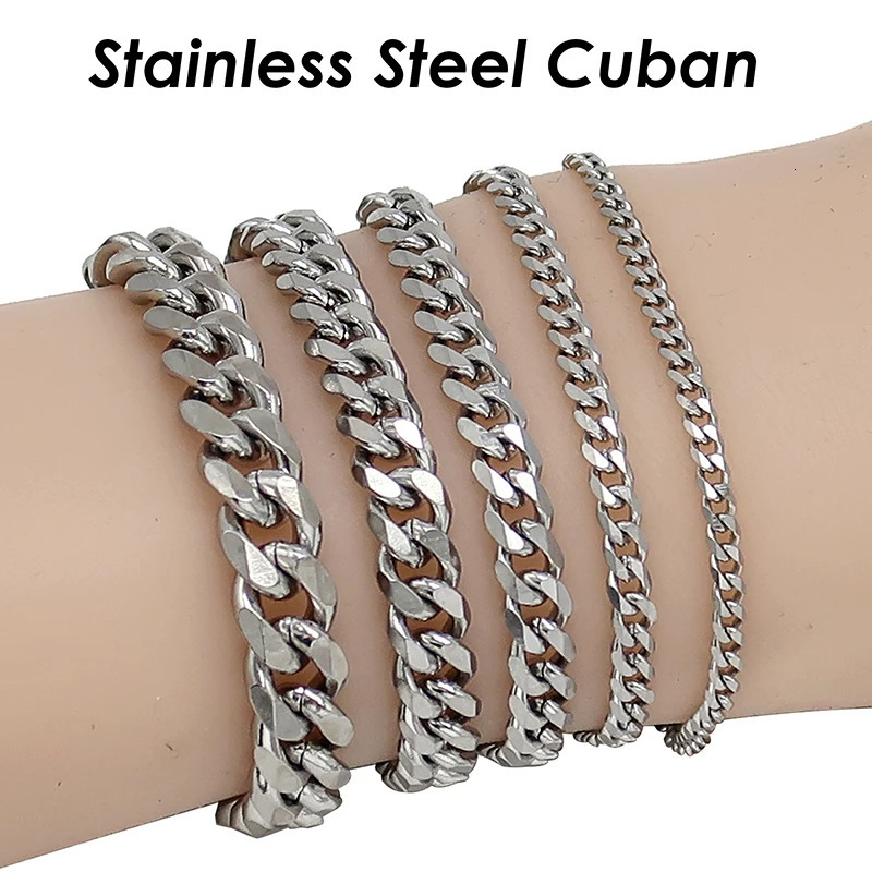 10 Pcs Cuban Bracelet Stainless Steel Cuban Bracelet Gold Plated Cuban Chain Bracelet for Man Woman Cuban Link Chain Bracelet 260403