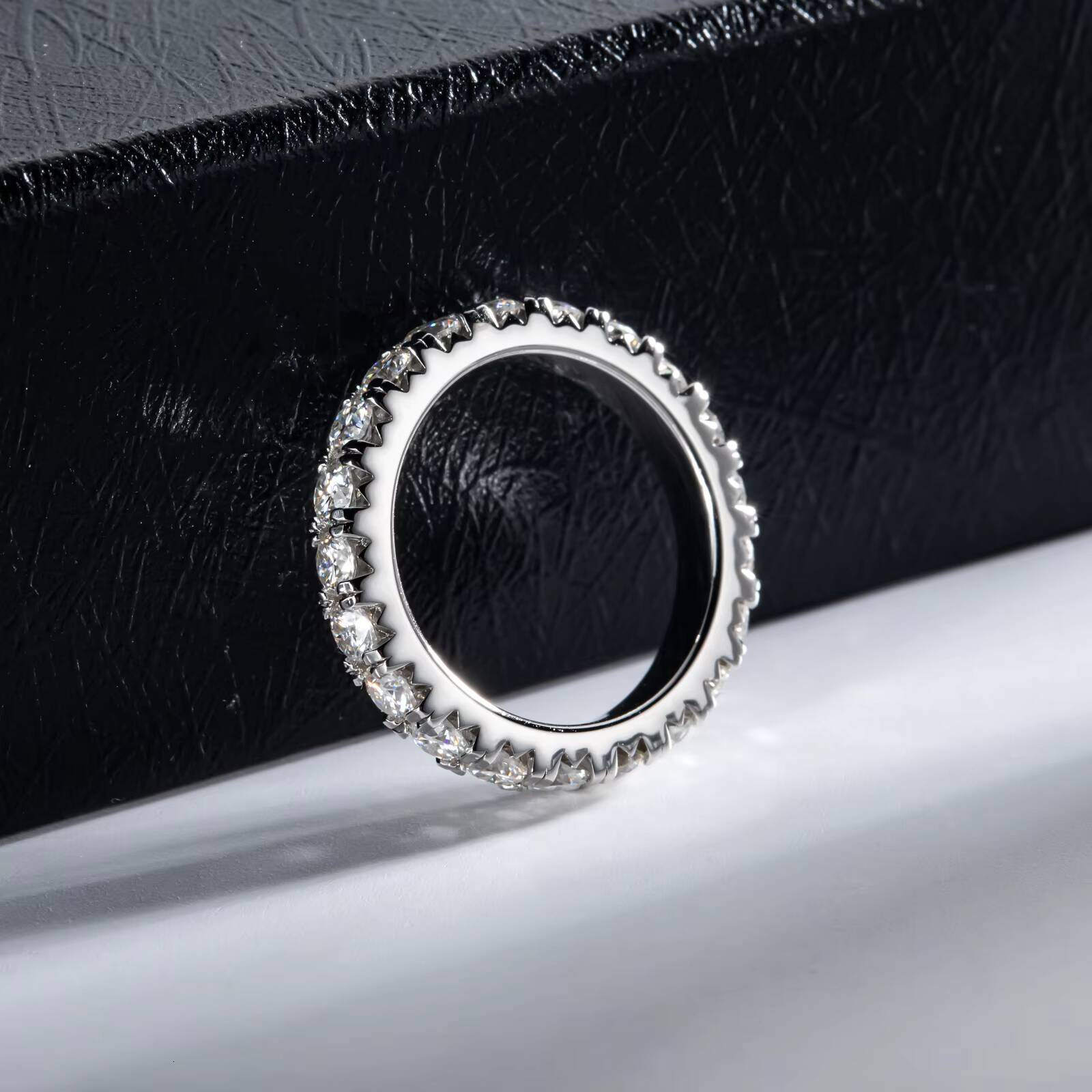 2mm 3 4 Full Eternity Moissanite Band 925 Sterling Silver Stackable Versatile Wedding Ring Fashion Jewelry