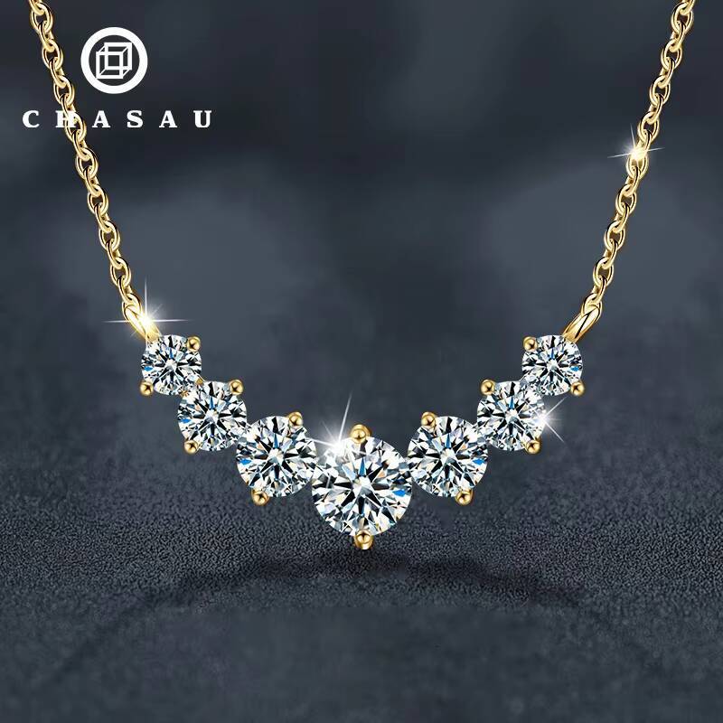 925 Sterling Silver 05ct Round Cut Moissanite Pendant Necklace for Women Wholesale Jewellery