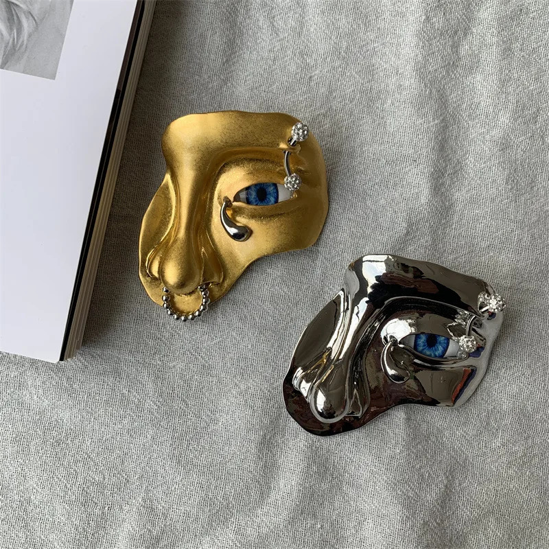 2024 French Gold-Plated Face Brooch Vintage Fashion Suit Skirt Brooch Unisex Mens Womens Jewelry Accessories 260403BJ - view 4