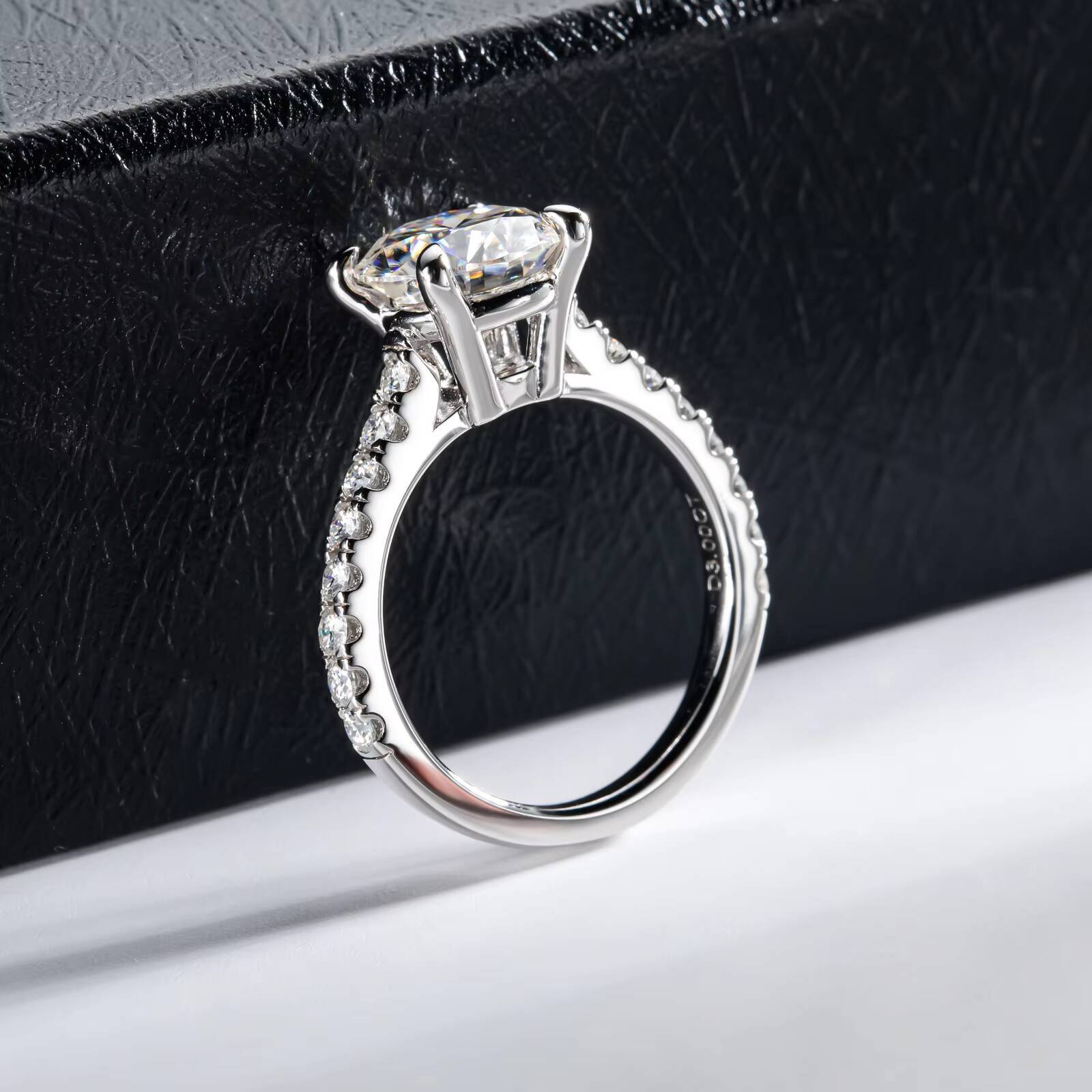 3 Ct Moissanite Eternity Band 925 Sterling Silver Engagement Ring for Tiktok Live Supply Factory Wholesale