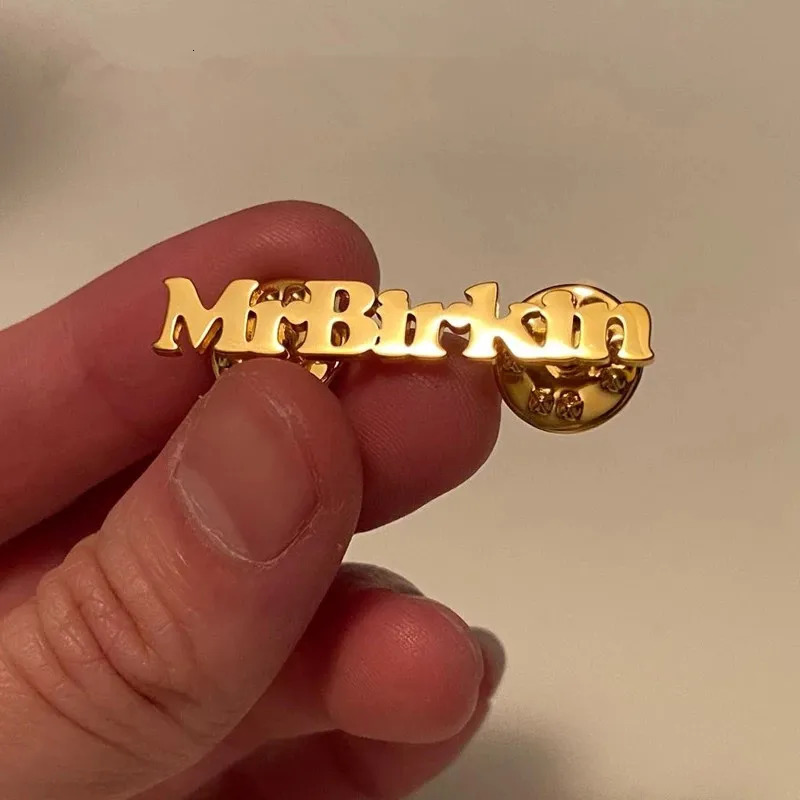 Personalized Customized Name Nameplate Lapel Pin Brooch Stainless Steel Customize the Font Fashion Gift Brooch For Man Women 260403BJ