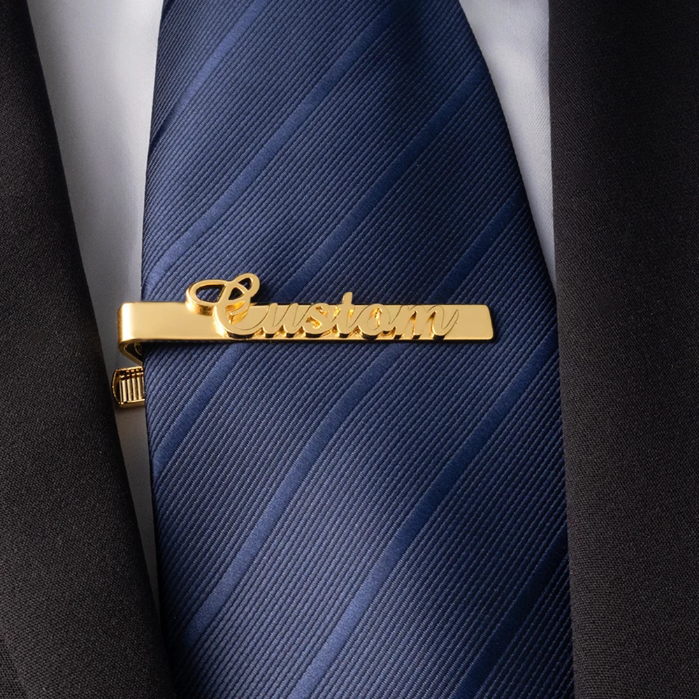 Customized Name Tie Clip Stainless Steel Mens Letter Tie Clip Personalized Groom Wedding Jewelry Man Gift 260403BJ - view 5