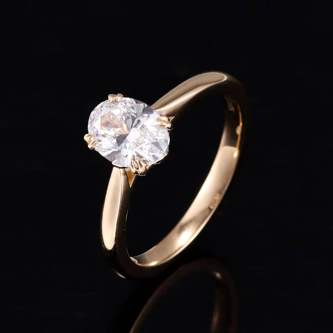 Hot Sale DEF VVS2 Lab Grown Diamond Engagement Ring 14k Solid Gold Ring Solitaire Diamond Fashion Jewelry Rings for Sale