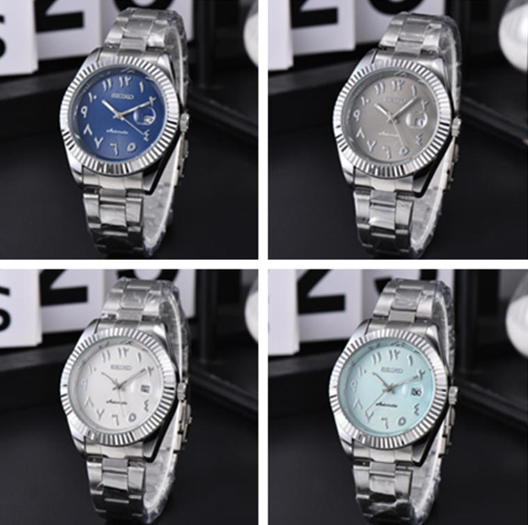 26 Color Seko SEIKOity GMT PRESAGE Seikowatchs Men's SK Quartz time clock Calendar Simple Fashionable Contrasting Color Design Casual Temperament Men's Watch Gifts