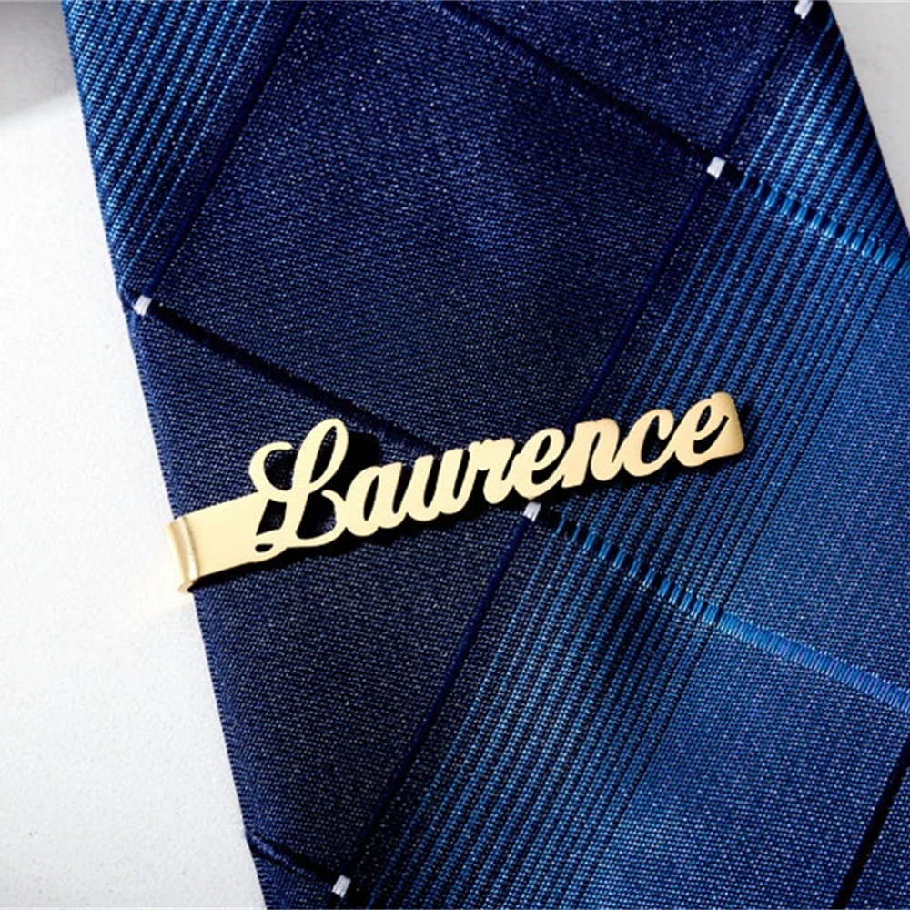Personalized Tie Clip For Men Suit Accessories Customized Name Tie Clip Stainless Steel Tie Bar For Husband Groomsmen Gifts 260403wwBJ - view 5