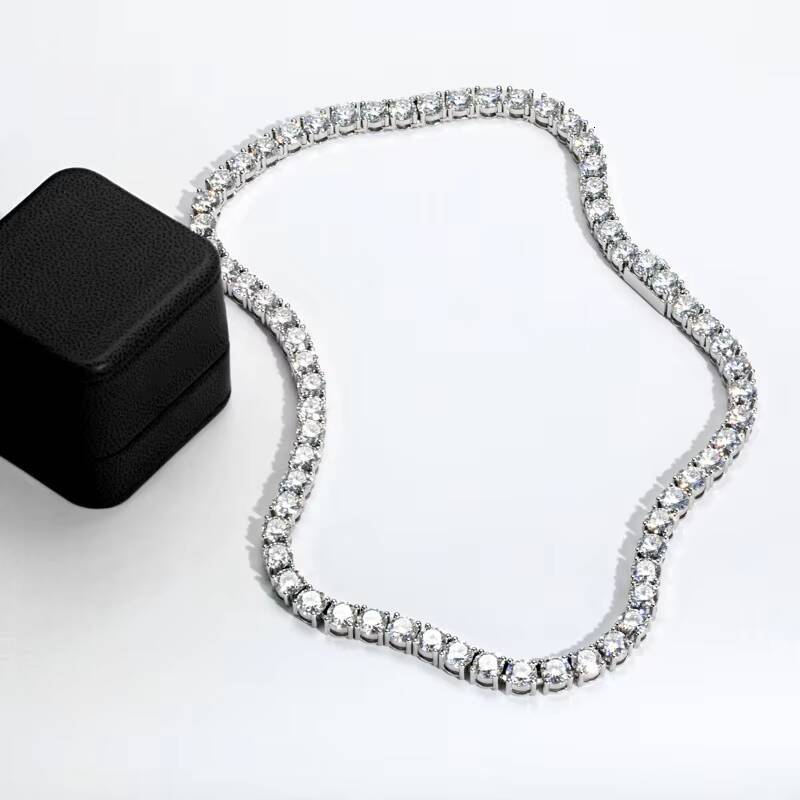 1 Ct Moissanite Tennis Necklace in 925 Sterling Silver Luxury Fashion Style for North American Live Commerce Drop
