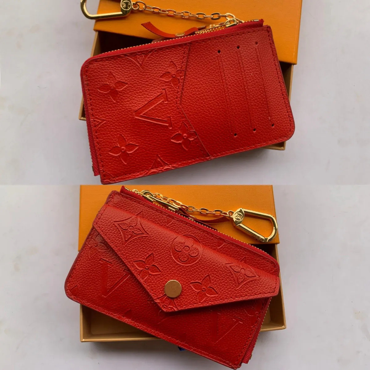 Designer Wallets Womens Mini Zippy Organizer Bag Credit Card Holder Coin Purse Key Pouch Purses Keychain Bags Clutch Charm Key Pouch with box