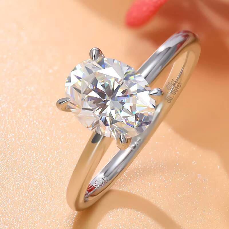 Hidden Halo Oval Moissanite Ring 1/2/3 Ct for Women 925 Sterling Silver Wedding Band Hot Sale Wholesale Dropshipping