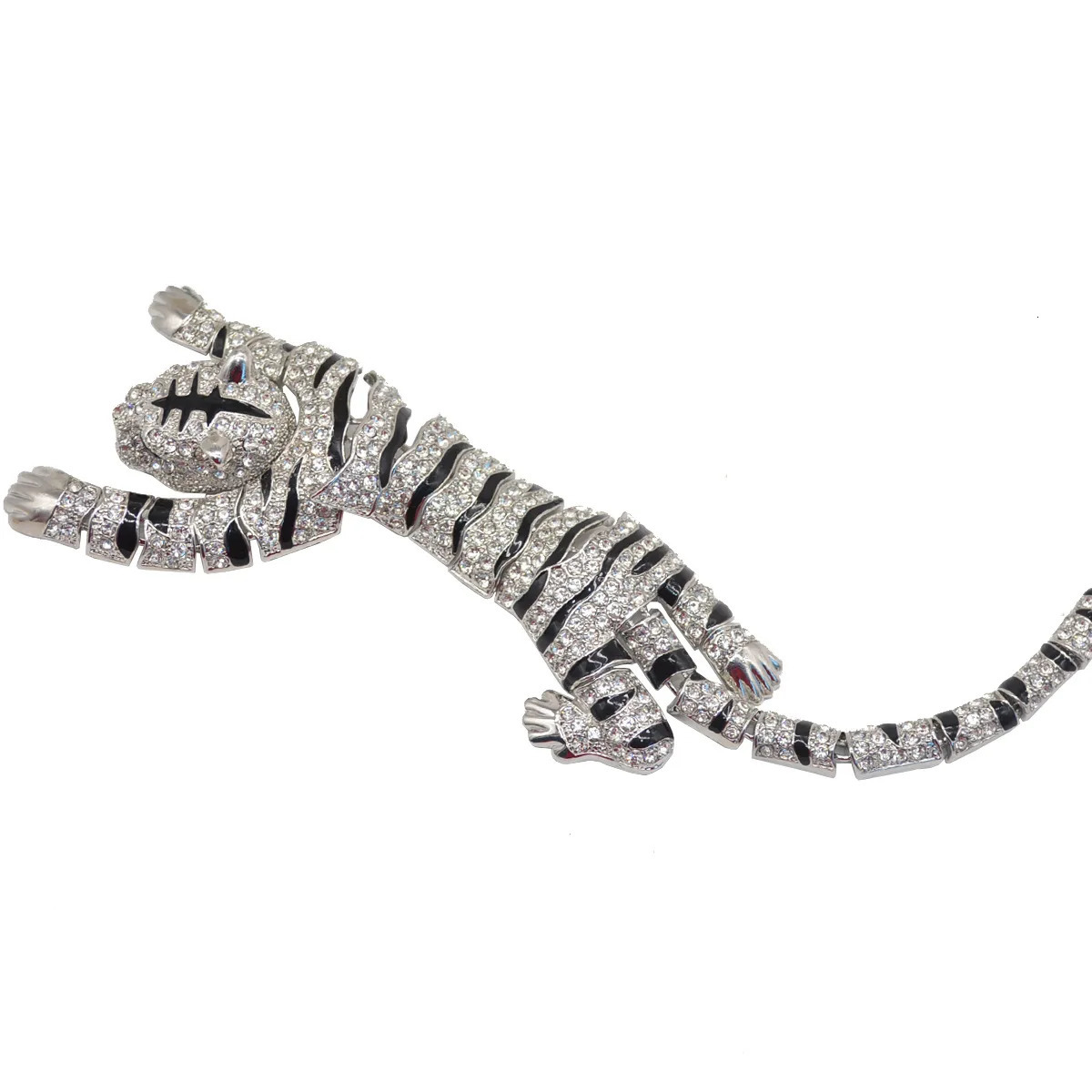 Exaggerated Women Men Classic Tiger Crystal Brooch Badges Vintage Unisex Large Animal Boutique Suit Coat Pin Accessories Gift 260403BJ - view 6