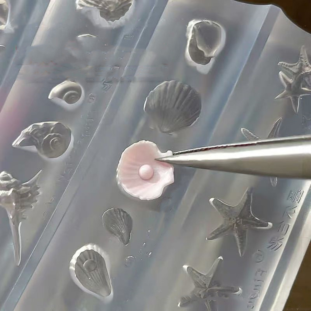 Nail Art Silicone Ocean Life Mold Set, Creative Nail Design Tools for Manicure & Pedicure, Easy-To-Use DIY Nail Template