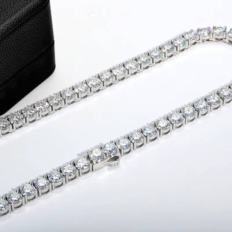 1 Ct Moissanite Tennis Necklace in 925 Sterling Silver Luxury Fashion Style for North American Live Commerce Drop