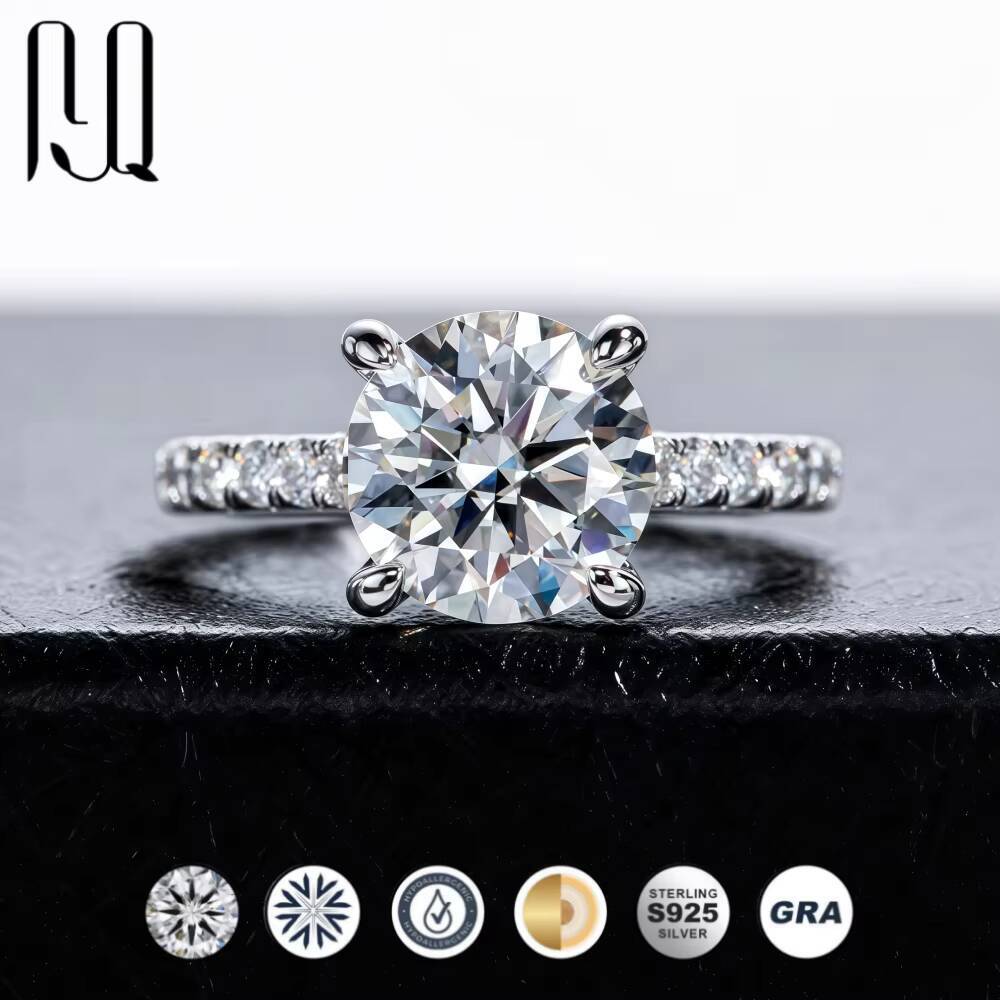 3 Ct Moissanite Eternity Band 925 Sterling Silver Engagement Ring for Tiktok Live Supply Factory Wholesale