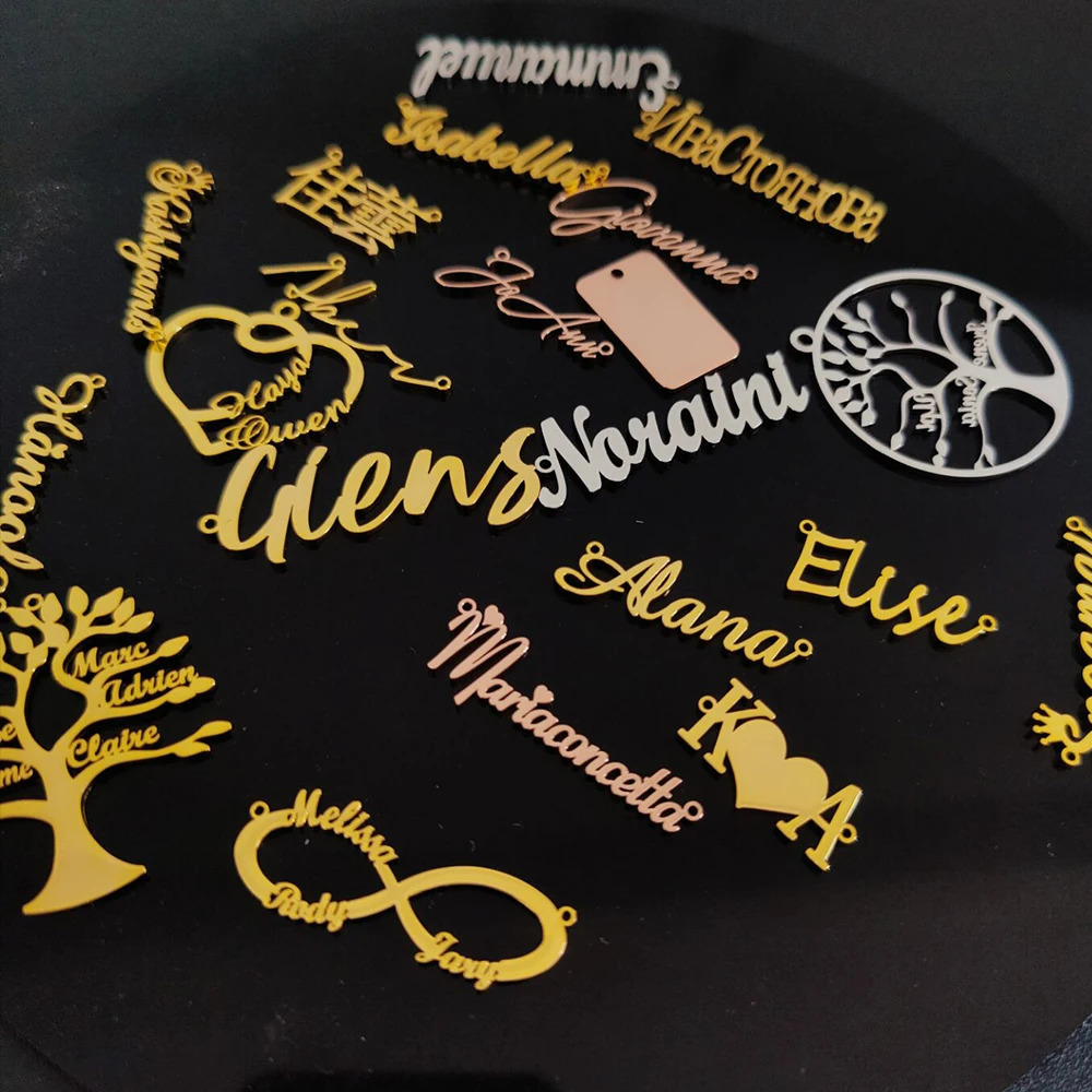 Personalized Name Pendant Letter Stainless Steel Stitch Nameplate DIY Decorative Sign Plate Wholesale 260403BJ