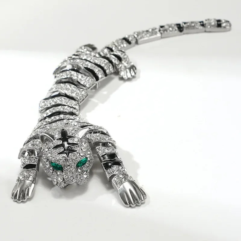 women men exaggerated tiger brooch large luxury rhinestone animal pin jewelry 260403BJ - view 6