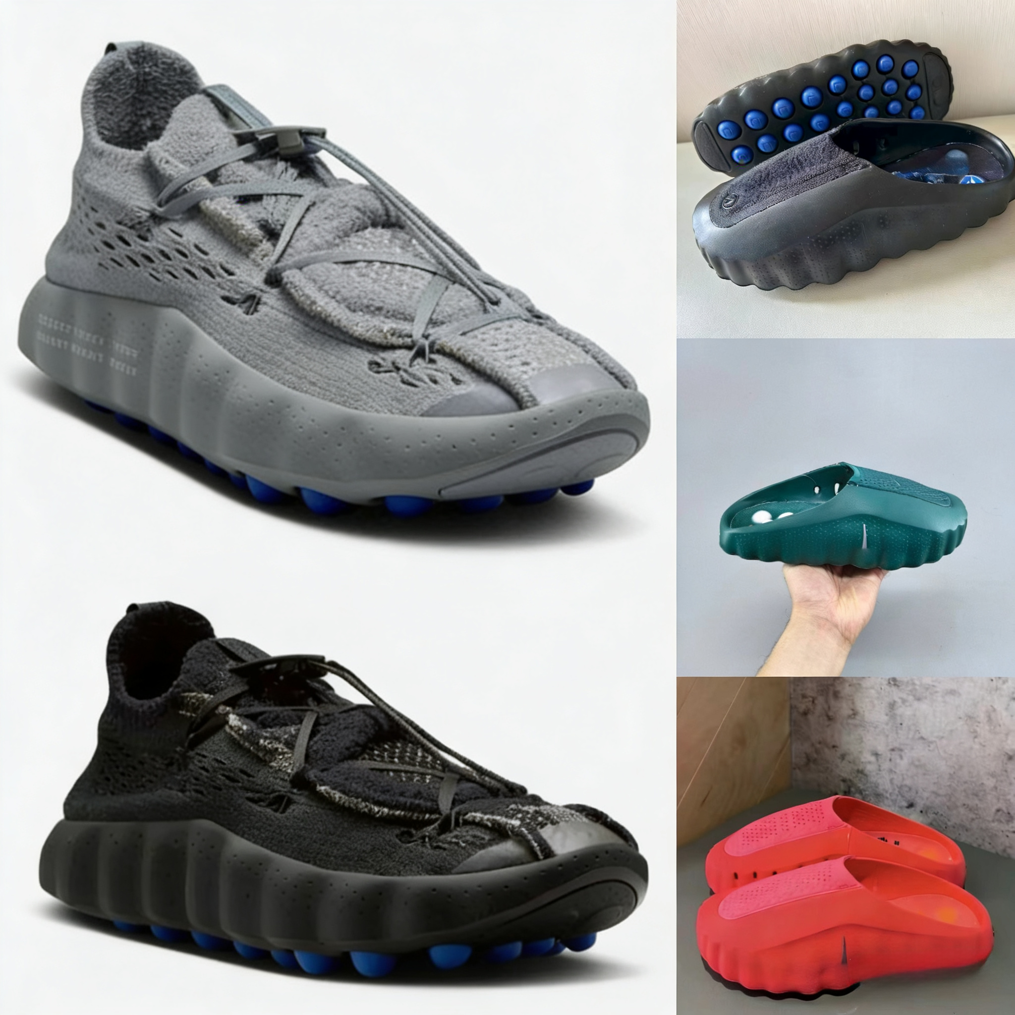 Desginer Mind 001 Slides Mind001 Slide High Quality Slippers Soft Rubber Tech Comfortable Sandals Mules Clogs Black Red Bone Light Smoke Grey Men Women Summer