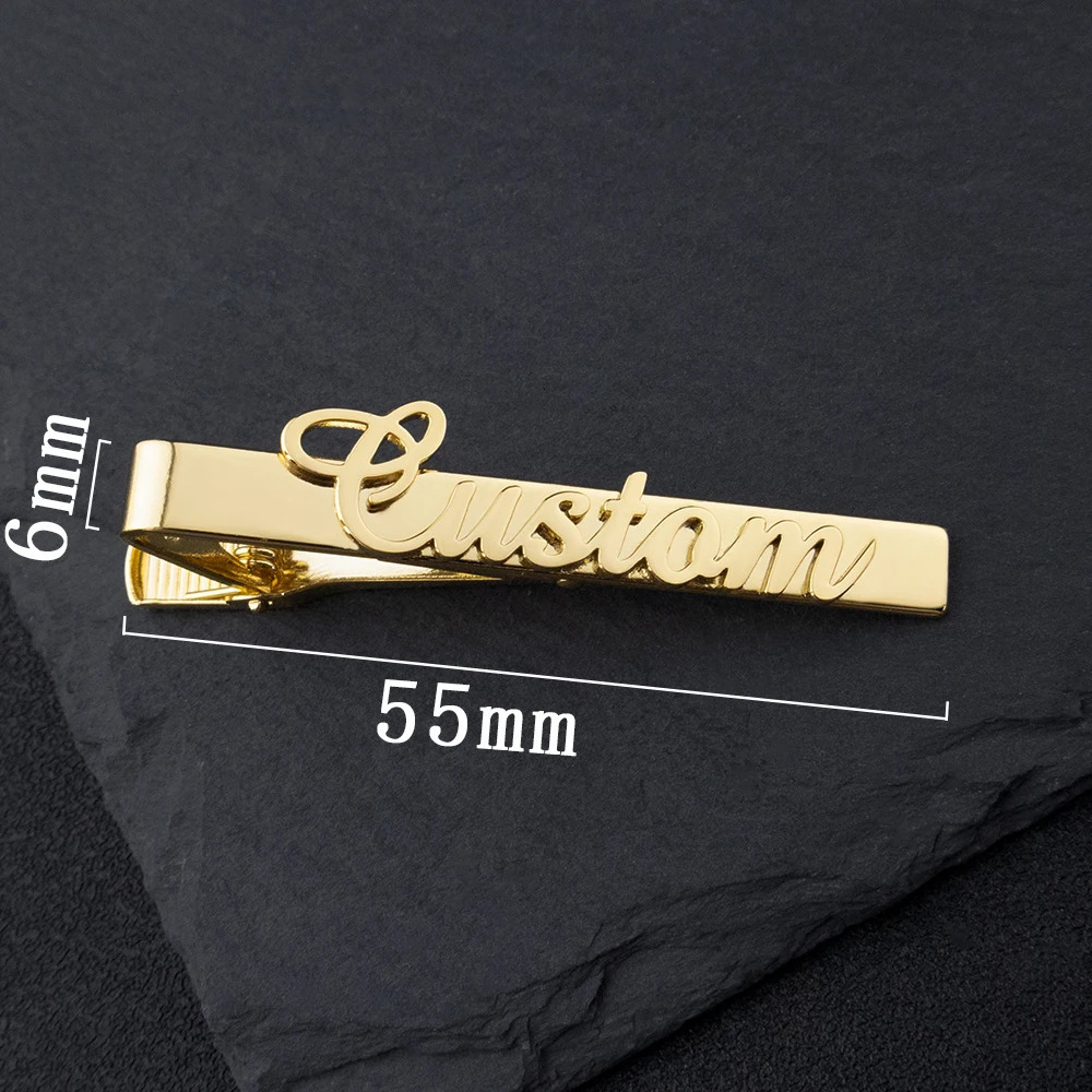 Customized Name Tie Clip Stainless Steel Mens Letter Tie Clip Personalized Groom Wedding Jewelry Man Gift 260403BJ - view 6