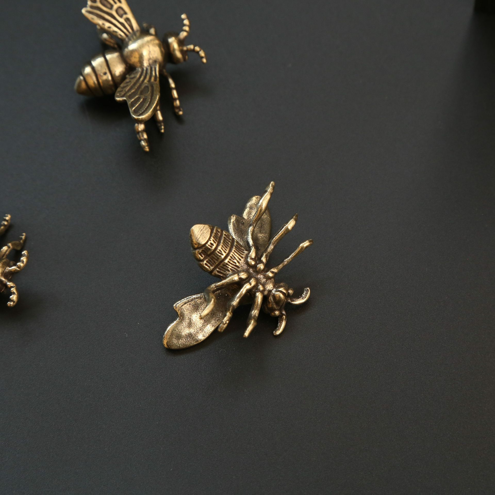 Home Decor Luxury Ornament Little Bee Living Room Desktop Entrance Copper Brass Craft Decoration